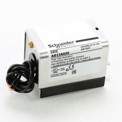 Schneider, Invensys Erie PopTop Electric Actuator, 2-Position (On/Off), 24 VAC, General Close-Off, Normally Closed, General Temperature, 18 Inch Lead, Spring Return, Appliance, Rotary, NEMA 1