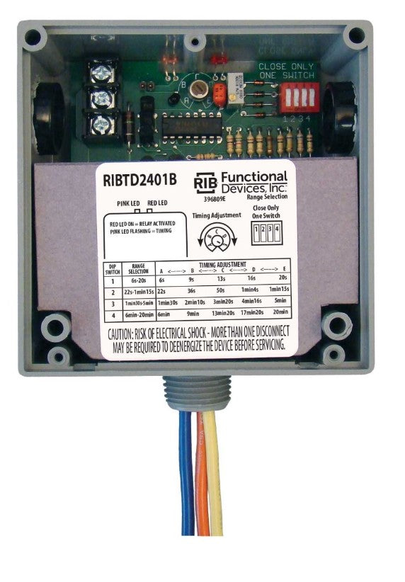 RIBTD2401B | Functional Devices | Encl Time Delay Relay 20amp, 24ac/dc