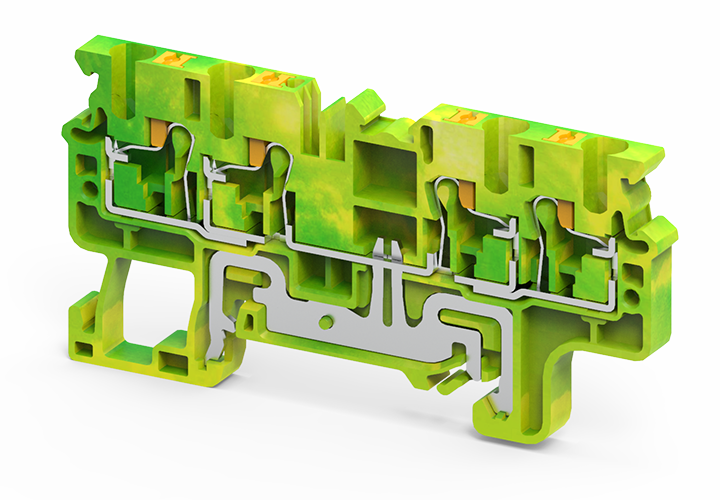 CPG2.5/4 | Altech | DIN Term Blk, Push-In, Grnd, 4 Conn