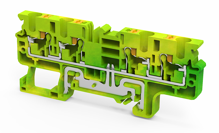 CPG4/4 | Altech | DIN Term Blk, Push-In, Grnd, 4 Conn