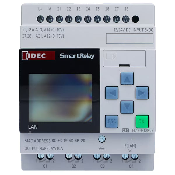 FL1F-H12RCE | IDEC | SmartRelay CPU 12-24VDC