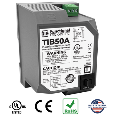 Power Supply Housed 50VA 120-24Vac UL Class 2, DIN Rail Mount