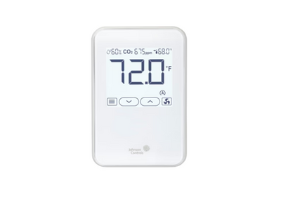 NS8000 Series Network Sensor, Temperature and Humidity, 3 Percentage RH, Fixed Segment Display, with Logo, No Occupancy Sensor, White