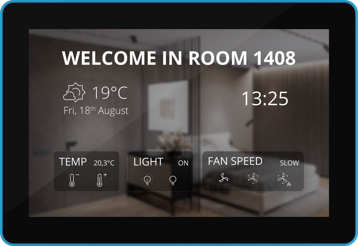 PA-LED10-B | iSMA Controlli | 10.1" LCD room panel with LED bar,