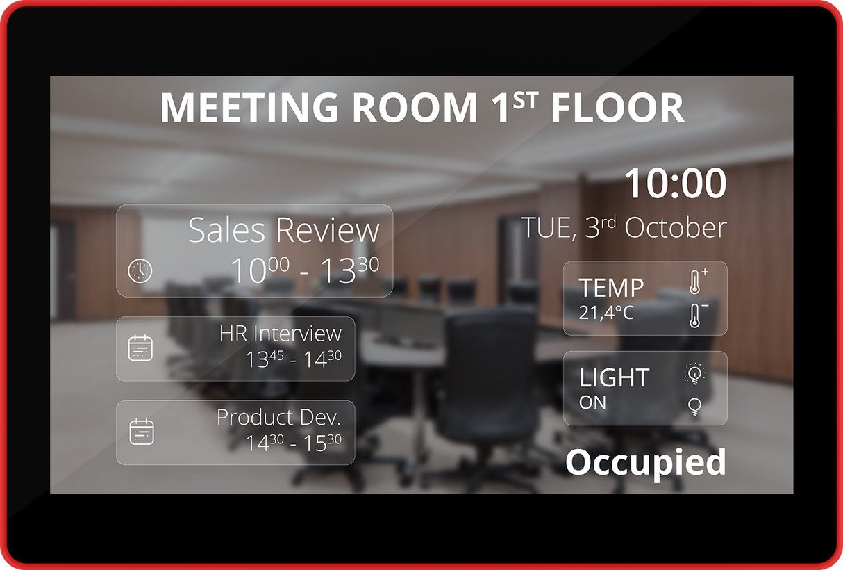 PA-LED13-B | iSMA Controlli | 13.3" LCD room panel with LED bar,