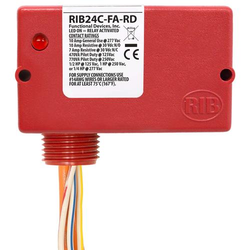 RIB24C-FA-RD | Functional Devices | Enclosed Relay - Red Housing