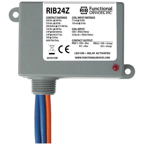 RIB24Z | Functional Devices | Enclosed Relay 30Amp SPST-NO SPST-