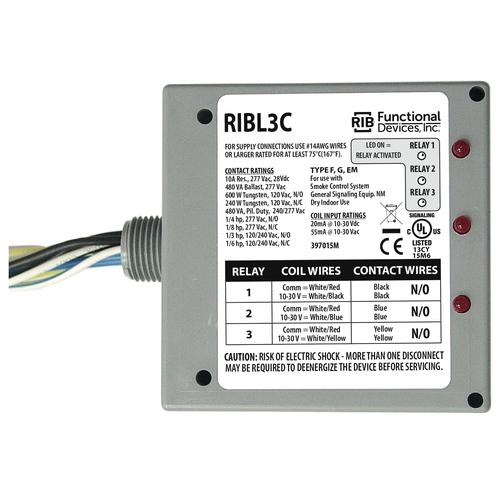 RIBL3C | Functional Devices | Enclosed Relays 10Amp 3 SPST-NO 10-3
