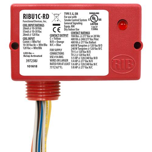 RIBU1C-RD | Functional Devices | Enclosed Relay 10Amp