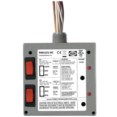 RIBU2S2-NC | Functional Devices | Pilot Relays 10 Amp 2 SPST-N/C  2 Ove
