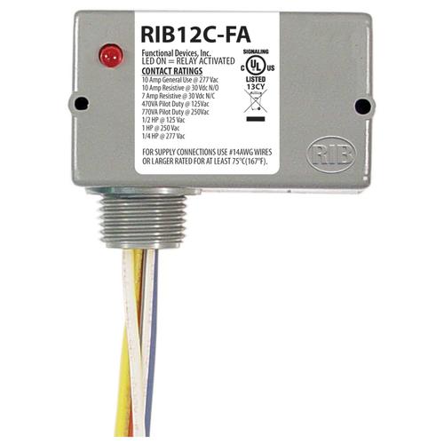 RIB12C-FA | Functional Devices | Polarized Relay 10 Amp SPDT 12 Vac/dc