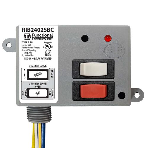 RIB2402SBC | Functional Devices | Power Relay 20 Amp SPDT  Override 24