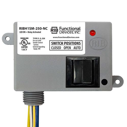 RIBH1SM-250-NC | Functional Devices | Pilot Relay 10 Amp SPST-N/C  Override