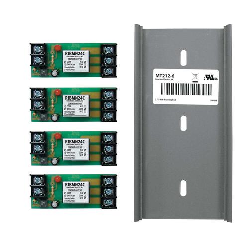 RIBMN24C-4T | Functional Devices | Four Pilot Relays 15 Amp SPDT 24 Vac/