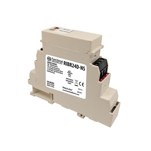 RIBR24D-NS | Functional Devices | DIN Rail Mount Relay 10 Amp DPDT 24 V