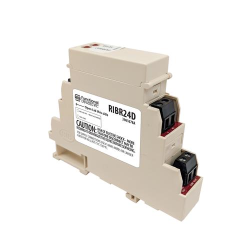 RIBR24D | Functional Devices | DIN Mount Relay 10 Amp DPDT with 24 Vac/
