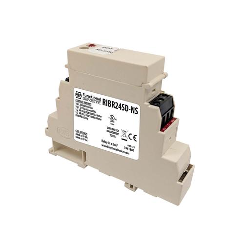 RIBR24SD-NS | Functional Devices | DIN Rail Mount Relay 10 Amp DPDT  Ove